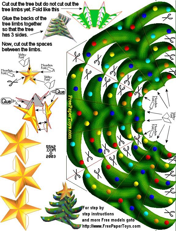 Christmas Tree Free Paper Toy Template