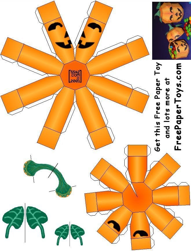 Paper Model Halloween Pumpkin