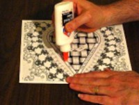 Apply Glue Tab One - Part One Free Printable Valentines Card Instructions