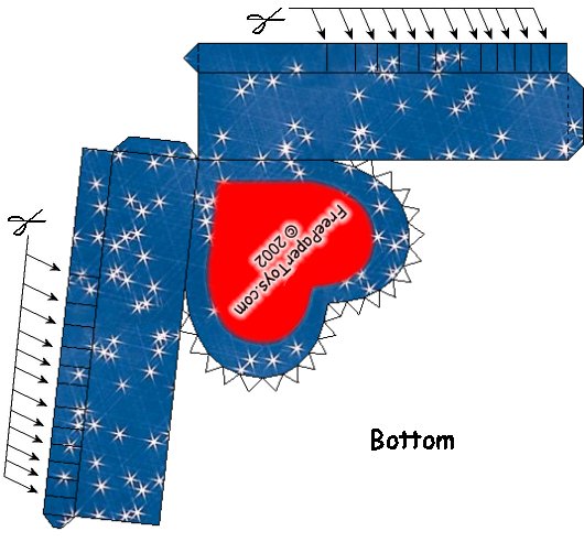 Outer Space Stars Bottom Half of Our Valentine Paper Craft Heart Shaped Gift Boxes