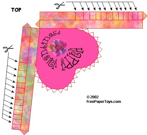 Multi Color Pink Happy Valentines Top Part of Our Valentine Paper Craft Heart Shaped Gift Boxes