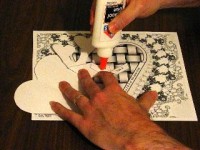 Apply Glue to Tab 3 - Part Two Free Printable Valentines Card Instructions